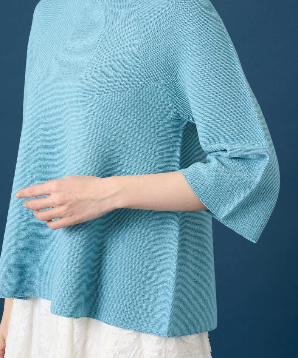 PYFGD22290 CHRISTIAN AUJARD(小さいサイズ)(メゾン ドゥ サンク) リネンライクホールガーメントニット ライトブルー
