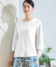 PYFGD22290 CHRISTIAN AUJARD(小さいサイズ)(メゾン ドゥ サンク) リネンライクホールガーメントニット ホワイト