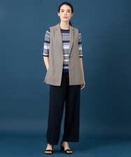 PYFGD27270 CHRISTIAN AUJARD(小さいサイズ)(メゾン ドゥ サンク) マルチボーダーニットプルオーバー ピンク系