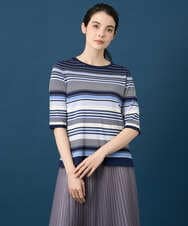 PYFGD27270 CHRISTIAN AUJARD(小さいサイズ)(メゾン ドゥ サンク) マルチボーダーニットプルオーバー ピンク系