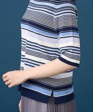 PYFGD27270 CHRISTIAN AUJARD(小さいサイズ)(メゾン ドゥ サンク) マルチボーダーニットプルオーバー ピンク系