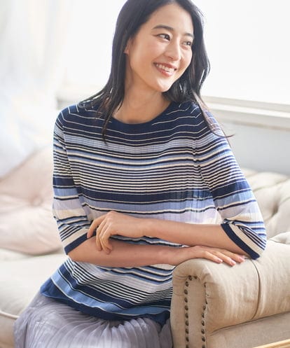 PYFGD27270 CHRISTIAN AUJARD(小さいサイズ) マルチボーダーニットプルオーバー