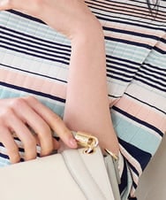 PYFGD27270 CHRISTIAN AUJARD(小さいサイズ)(メゾン ドゥ サンク) マルチボーダーニットプルオーバー ブルー系