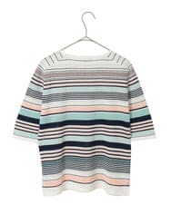 PYFGD27270 CHRISTIAN AUJARD(小さいサイズ)(メゾン ドゥ サンク) マルチボーダーニットプルオーバー ブルー系