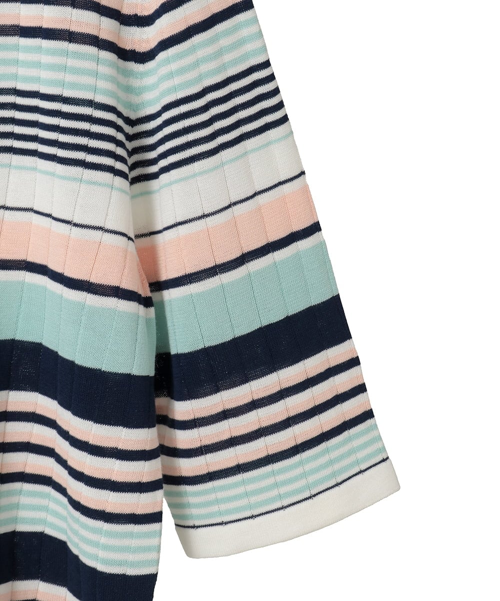 PYFGD27270 CHRISTIAN AUJARD(小さいサイズ)(メゾン ドゥ サンク) マルチボーダーニットプルオーバー ブルー系