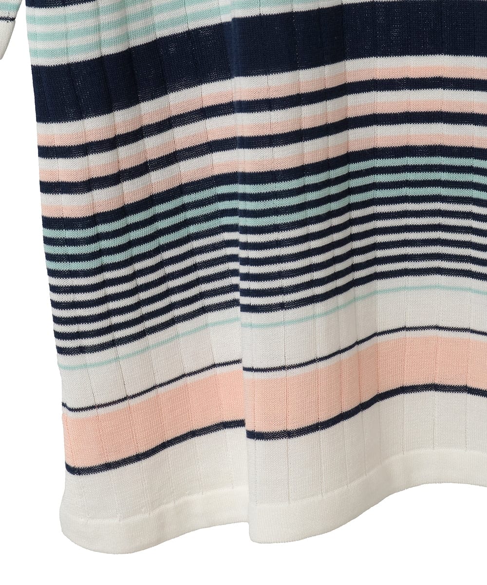 PYFGD27270 CHRISTIAN AUJARD(小さいサイズ)(メゾン ドゥ サンク) マルチボーダーニットプルオーバー ブルー系