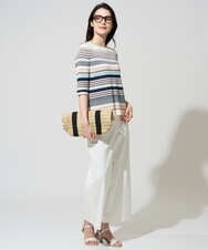 PYFGD27270 CHRISTIAN AUJARD(小さいサイズ)(メゾン ドゥ サンク) マルチボーダーニットプルオーバー ブルー系