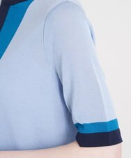 PYFGS26290 CHRISTIAN AUJARD(小さいサイズ)(メゾン ドゥ サンク) ブロックデザインニット ライトブルー系
