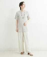 PYFHT08300 CHRISTIAN AUJARD(小さいサイズ)(メゾン ドゥ サンク) デザイン編みチュニックニット ネイビー
