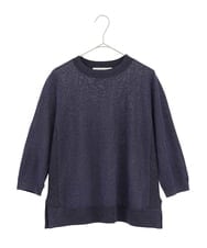 PYFJB22300 CHRISTIAN AUJARD(小さいサイズ)(メゾン ドゥ サンク) [アンサンブル対応]7分袖ラメニット パープル