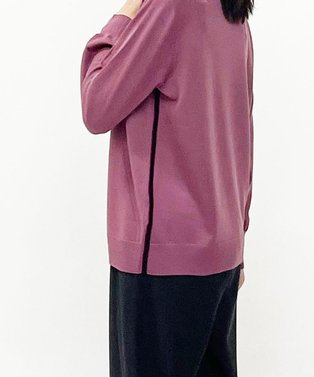 PYFJS35290 CHRISTIAN AUJARD(小さいサイズ)(メゾン ドゥ サンク) クルーネックシンプルニットプルオーバー ブルー
