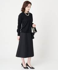 PYFJS35290 CHRISTIAN AUJARD(小さいサイズ)(メゾン ドゥ サンク) クルーネックシンプルニットプルオーバー ブルー