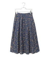 PYHAD03430 CHRISTIAN AUJARD(小さいサイズ)(メゾン ドゥ サンク) [セットアップ対応]フラワーオパールプリントスカート ネイビー×ブラウン