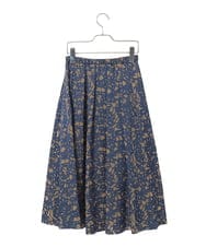 PYHAD03430 CHRISTIAN AUJARD(小さいサイズ)(メゾン ドゥ サンク) [セットアップ対応]フラワーオパールプリントスカート ネイビー×ブラウン