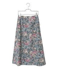 PYHAD16450 CHRISTIAN AUJARD(小さいサイズ)(メゾン ドゥ サンク) ゴブランフラワープリントスカート ブルー系