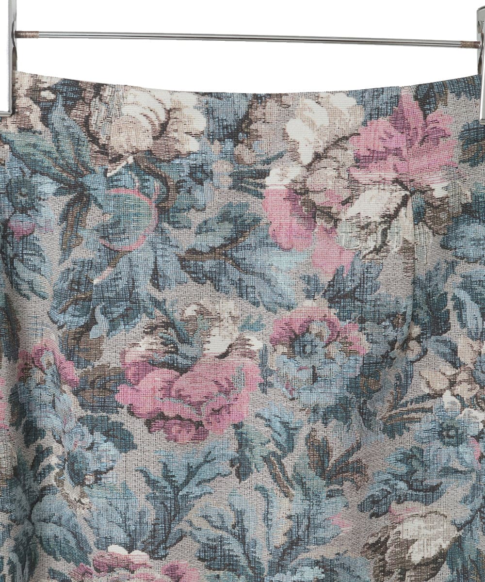 PYHAD16450 CHRISTIAN AUJARD(小さいサイズ)(メゾン ドゥ サンク) ゴブランフラワープリントスカート ブルー系