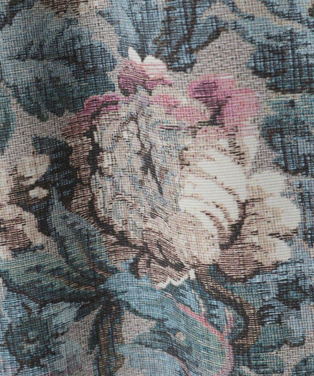 PYHAD16450 CHRISTIAN AUJARD(小さいサイズ)(メゾン ドゥ サンク) ゴブランフラワープリントスカート ブルー系