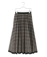 PYHAD36490 CHRISTIAN AUJARD(小さいサイズ)(メゾン ドゥ サンク) ジャガードニットスカート ブラック×ベージュ