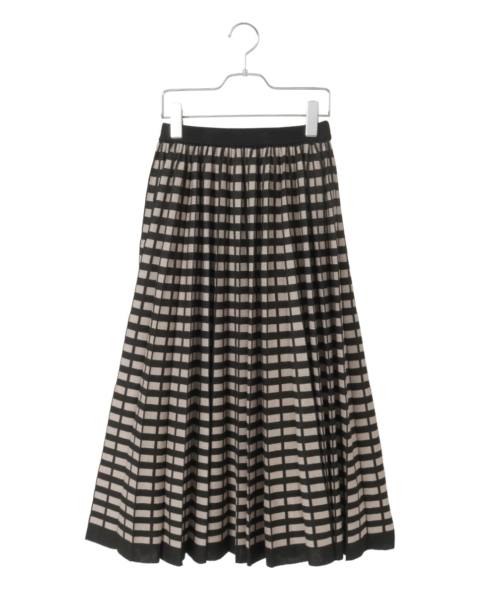 PYHAD36490 CHRISTIAN AUJARD(小さいサイズ)(メゾン ドゥ サンク) ジャガードニットスカート ブラック×ベージュ