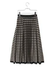 PYHAD36490 CHRISTIAN AUJARD(小さいサイズ)(メゾン ドゥ サンク) ジャガードニットスカート ブラック×ベージュ