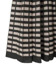 PYHAD36490 CHRISTIAN AUJARD(小さいサイズ)(メゾン ドゥ サンク) ジャガードニットスカート ブラック×ベージュ