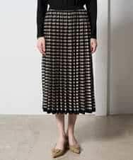 PYHAD36490 CHRISTIAN AUJARD(小さいサイズ)(メゾン ドゥ サンク) ジャガードニットスカート ブラック×ベージュ