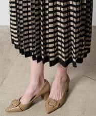 PYHAD36490 CHRISTIAN AUJARD(小さいサイズ)(メゾン ドゥ サンク) ジャガードニットスカート ブラック×ベージュ