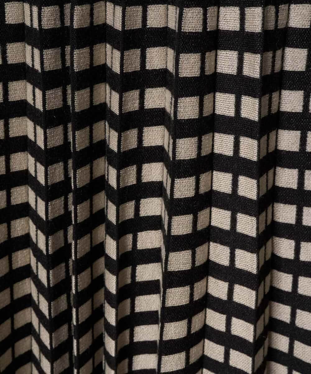 PYHAD36490 CHRISTIAN AUJARD(小さいサイズ)(メゾン ドゥ サンク) ジャガードニットスカート ブラック×ベージュ