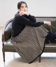 PYHAD36490 CHRISTIAN AUJARD(小さいサイズ)(メゾン ドゥ サンク) ジャガードニットスカート ブラック×ベージュ