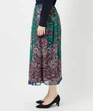 PYHAE02690 CHRISTIAN AUJARD(小さいサイズ)(メゾン ドゥ サンク) [セットアップ対応]RATTIペイズリープリントスカート ピンク×ネイビー系