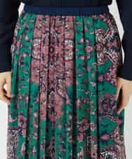 PYHAE02690 CHRISTIAN AUJARD(小さいサイズ)(メゾン ドゥ サンク) [セットアップ対応]RATTIペイズリープリントスカート ピンク×ネイビー系