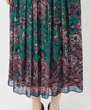 PYHAE02690 CHRISTIAN AUJARD(小さいサイズ)(メゾン ドゥ サンク) [セットアップ対応]RATTIペイズリープリントスカート ピンク×ネイビー系