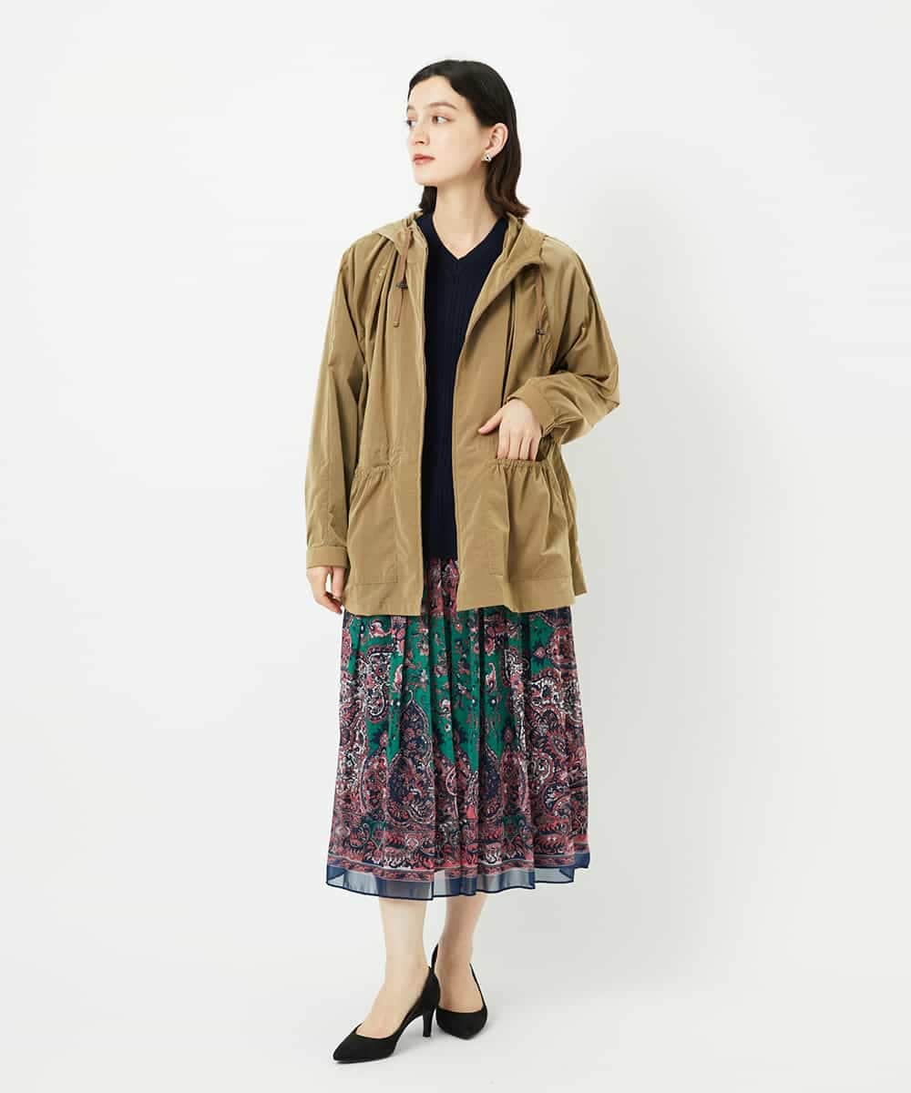 PYHAE02690 CHRISTIAN AUJARD(小さいサイズ)(メゾン ドゥ サンク) [セットアップ対応]RATTIペイズリープリントスカート ピンク×ネイビー系