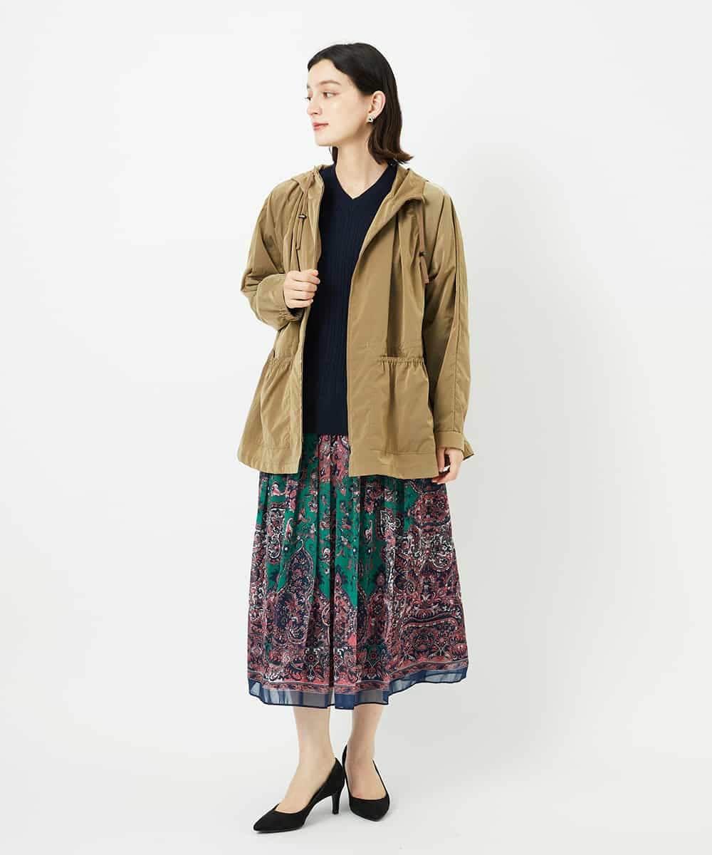 PYHAE02690 CHRISTIAN AUJARD(小さいサイズ)(メゾン ドゥ サンク) [セットアップ対応]RATTIペイズリープリントスカート ピンク×ネイビー系