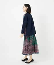 PYHAE02690 CHRISTIAN AUJARD(小さいサイズ)(メゾン ドゥ サンク) [セットアップ対応]RATTIペイズリープリントスカート ピンク×ネイビー系