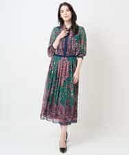 PYHAE02690 CHRISTIAN AUJARD(小さいサイズ)(メゾン ドゥ サンク) [セットアップ対応]RATTIペイズリープリントスカート ピンク×ネイビー系