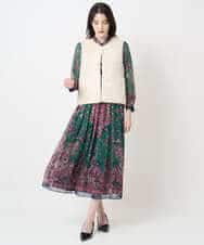 PYHAE02690 CHRISTIAN AUJARD(小さいサイズ)(メゾン ドゥ サンク) [セットアップ対応]RATTIペイズリープリントスカート ピンク×ネイビー系