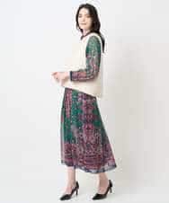 PYHAE02690 CHRISTIAN AUJARD(小さいサイズ)(メゾン ドゥ サンク) [セットアップ対応]RATTIペイズリープリントスカート ピンク×ネイビー系