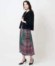 PYHAE02690 CHRISTIAN AUJARD(小さいサイズ)(メゾン ドゥ サンク) [セットアップ対応]RATTIペイズリープリントスカート ピンク×ネイビー系