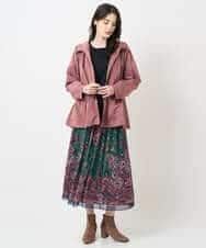 PYHAE02690 CHRISTIAN AUJARD(小さいサイズ)(メゾン ドゥ サンク) [セットアップ対応]RATTIペイズリープリントスカート ピンク×ネイビー系