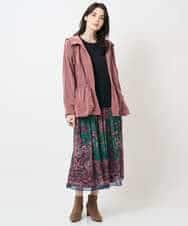 PYHAE02690 CHRISTIAN AUJARD(小さいサイズ)(メゾン ドゥ サンク) [セットアップ対応]RATTIペイズリープリントスカート ピンク×ネイビー系