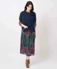 PYHAE02690 CHRISTIAN AUJARD(小さいサイズ)(メゾン ドゥ サンク) [セットアップ対応]RATTIペイズリープリントスカート ピンク×ネイビー系