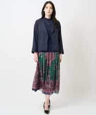 PYHAE02690 CHRISTIAN AUJARD(小さいサイズ)(メゾン ドゥ サンク) [セットアップ対応]RATTIペイズリープリントスカート ピンク×ネイビー系