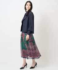 PYHAE02690 CHRISTIAN AUJARD(小さいサイズ)(メゾン ドゥ サンク) [セットアップ対応]RATTIペイズリープリントスカート ピンク×ネイビー系