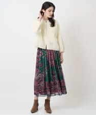 PYHAE02690 CHRISTIAN AUJARD(小さいサイズ)(メゾン ドゥ サンク) [セットアップ対応]RATTIペイズリープリントスカート ピンク×ネイビー系