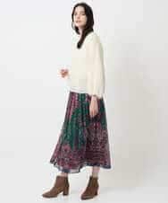 PYHAE02690 CHRISTIAN AUJARD(小さいサイズ)(メゾン ドゥ サンク) [セットアップ対応]RATTIペイズリープリントスカート ピンク×ネイビー系