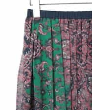 PYHAE02690 CHRISTIAN AUJARD(小さいサイズ)(メゾン ドゥ サンク) [セットアップ対応]RATTIペイズリープリントスカート ピンク×ネイビー系