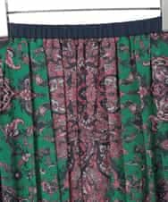 PYHAE02690 CHRISTIAN AUJARD(小さいサイズ)(メゾン ドゥ サンク) [セットアップ対応]RATTIペイズリープリントスカート ピンク×ネイビー系