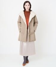 PYHAW32360 CHRISTIAN AUJARD(小さいサイズ)(メゾン ドゥ サンク) レザー風サテンプリーツスカート アイボリー