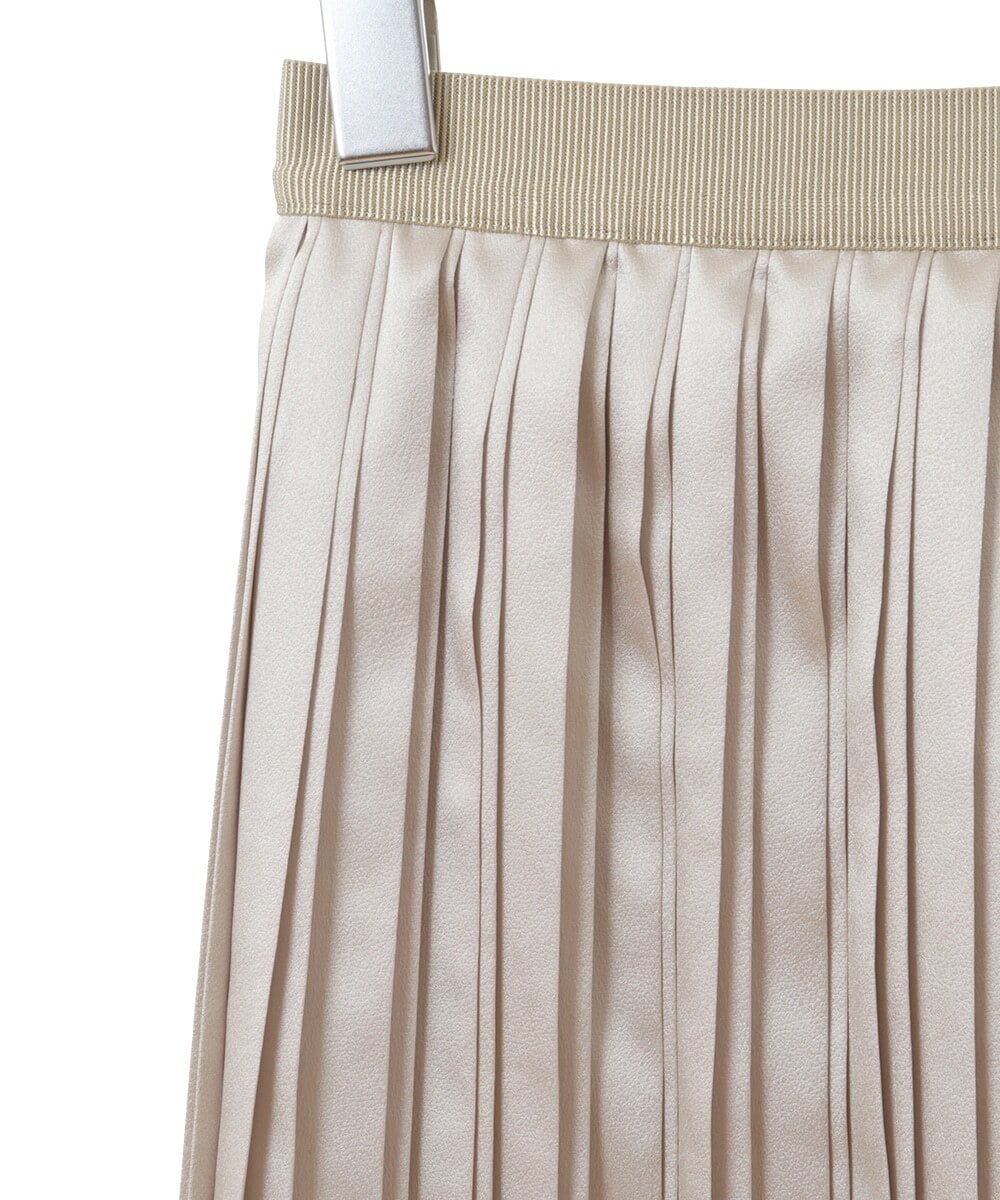 PYHAW32360 CHRISTIAN AUJARD(小さいサイズ)(メゾン ドゥ サンク) レザー風サテンプリーツスカート アイボリー